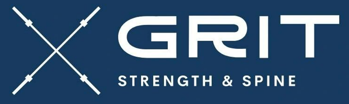 A blue and white logo of the grr group